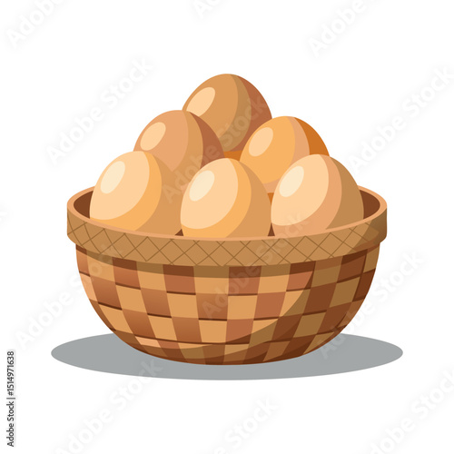 A basket filled with fresh, brown eggs, perfect for breakfast or baking.