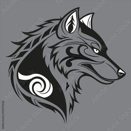 A nice fox silhouette head vector image