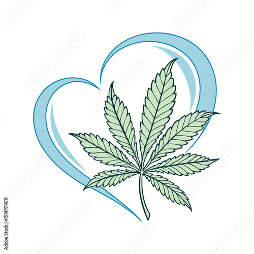 Cannabis Leaf in a Heart
