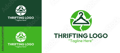 Eco-friendly Thrift Store Logo with Recycle Symbol