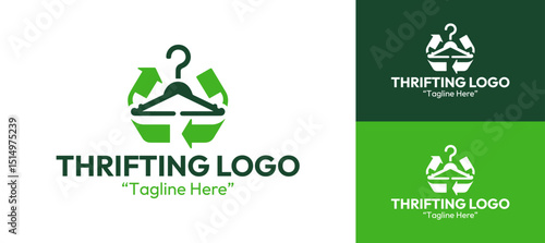 Recycling Hanger Logo for Eco-Friendly Thrift Business
