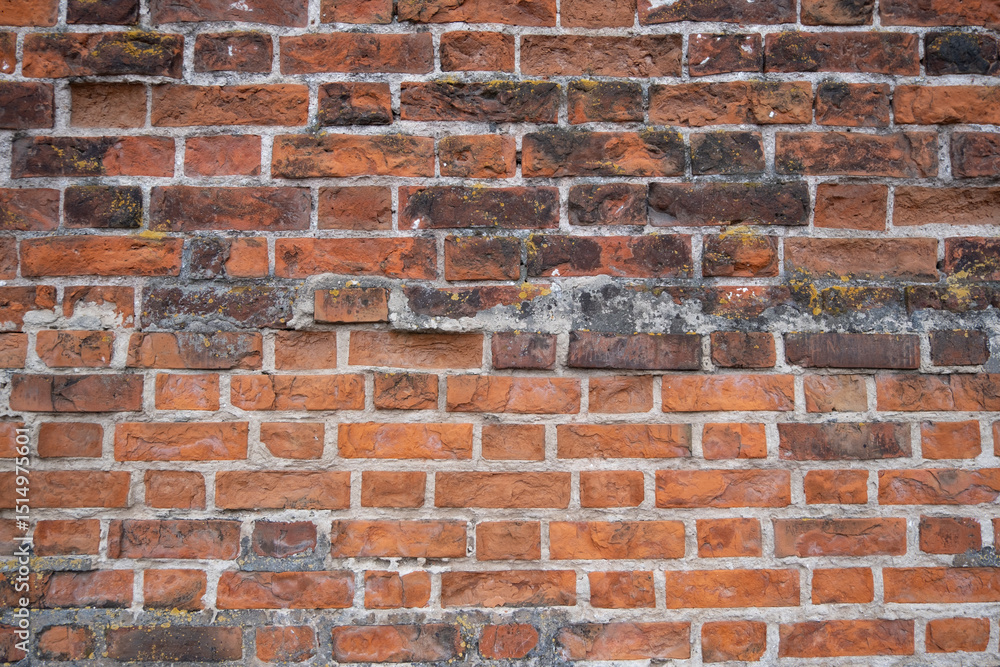 Naklejka premium Old brick wall. Texture of red brick masonry walls