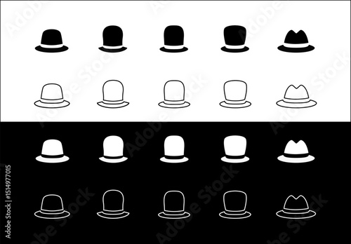 Hats vector icon and clipart. hats silhouette. 