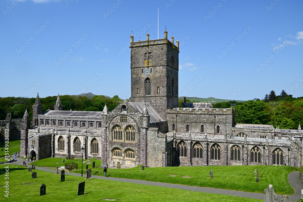 Fototapeta premium St Davids Cathedral, Pembrokeshire, Wales, UK
