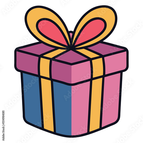 Gift Box flat vector illustration white background