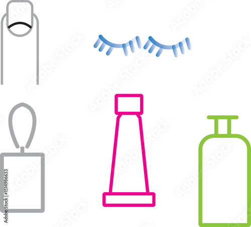 set of cosmetic bottles