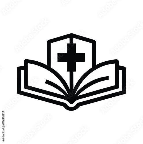 A cross book design art vector