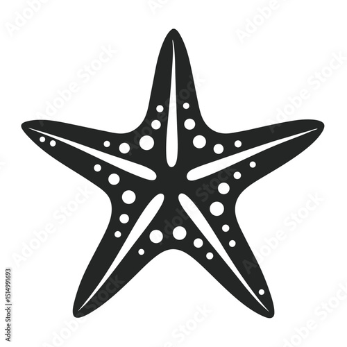 A starfish silhouette illustration on white backgr