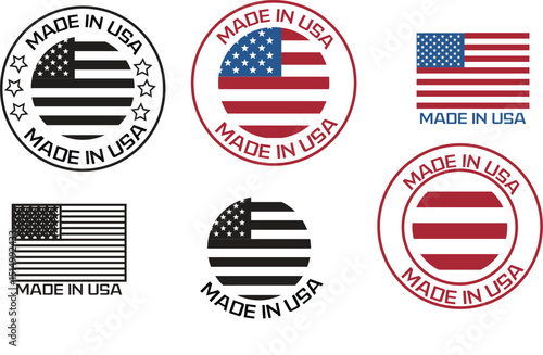 made in the usa labels set, american product emblem.american flag icon.united states of america
