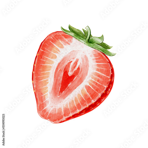 strawberry watercolour illustration