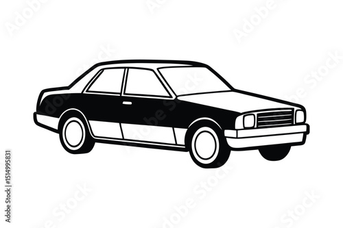 Classic Car Illustration Vintage Sedan Design Drawing
