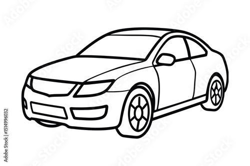 Simple Line Drawing of a Sleek Coupe Car Easy Car Sketch for Beginners