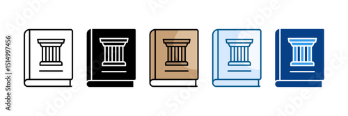 History Book Icon Set Multiple Style Collection