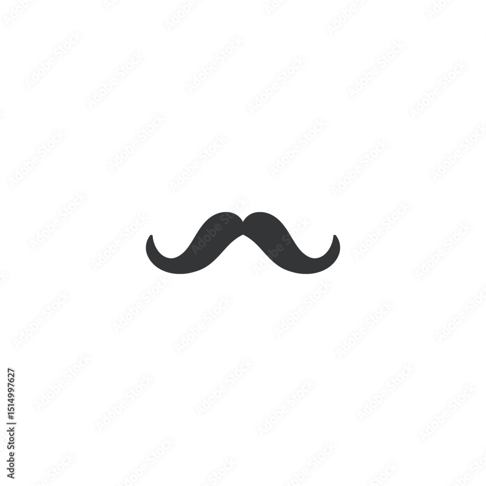 Classic mustache illustration simple black moustache on white background vector design Classic mustache illustration simple black moustache on white background vector design