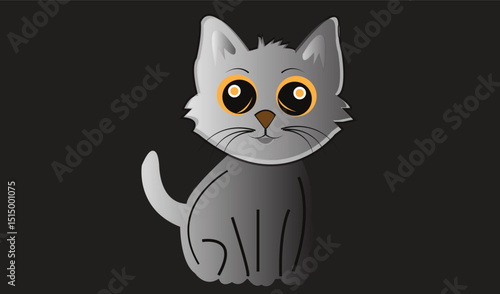 Cat emoji icon vector image.