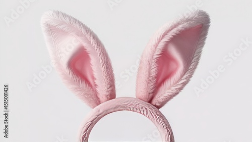 Pink fluffy bunny ears headband easter accessory