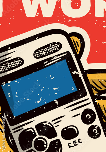 Hand-drawn retro and nostalgic poster templates, vector illustrations for promotional leaflets