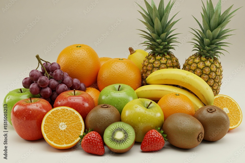 Vibrant Group of Fresh Fruits Vibrant Group of Fresh Fruits