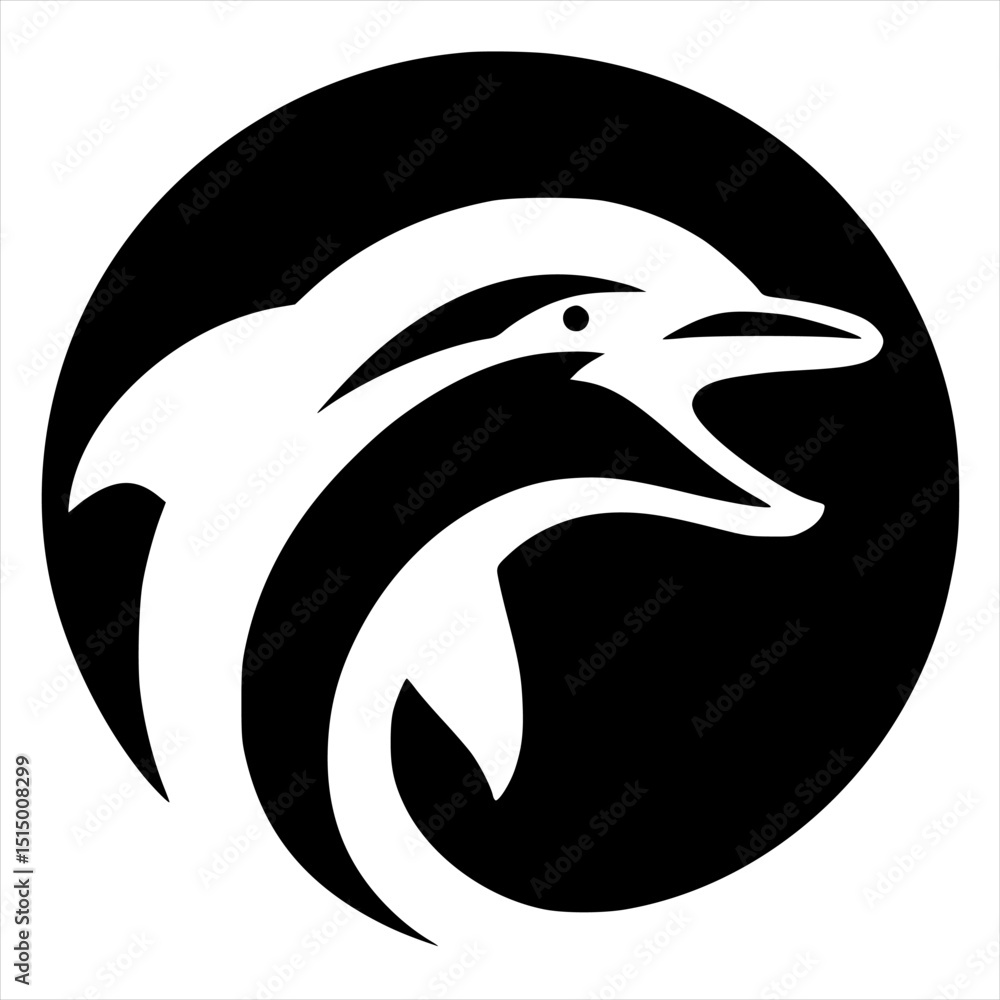 Naklejka premium Dolphin vector one