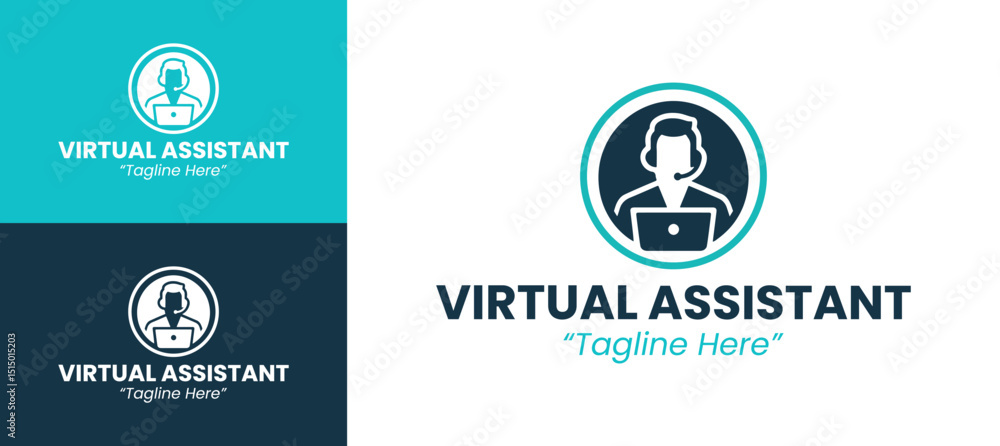 Simple and Professional Virtual Assistant Logo with Tech-Inspired Design Simple and Professional Virtual Assistant Logo with Tech-Inspired Design