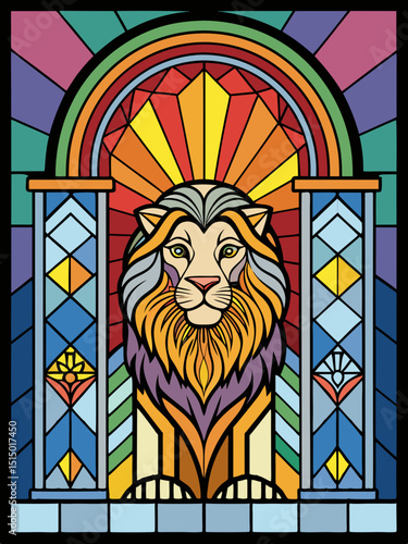 Lion , Stained Glass Style, Full body , window temple	
sun, stained glass style, full body, window temple, glass, window, stained, church, stained glass, religion, cathedral, art, saint, religious, co