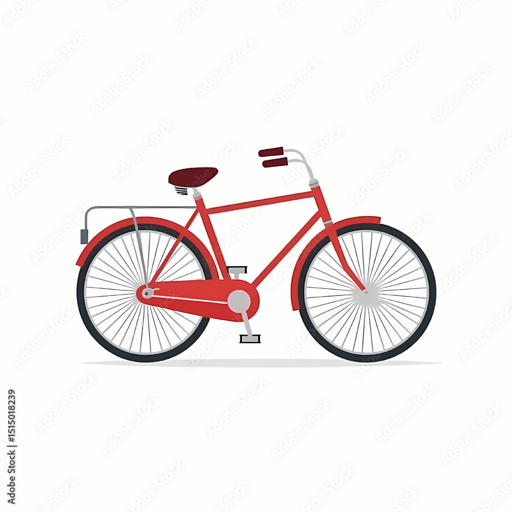 Fototapeta premium Vintage Red Bicycle Classic Design, Smooth Ride, Perfect for Leisurely Cycling Adventures