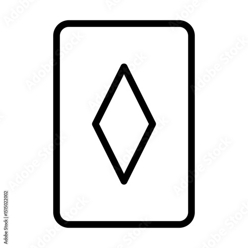 Playing card outline icon. Poker icon isolated on white background. Transparent background, minimalist symbol. Vector images