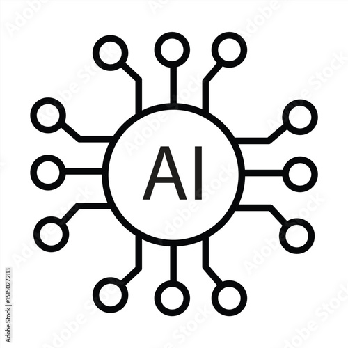 AI Processor vector icon for website and mobile minimalist flat design. vector illustration