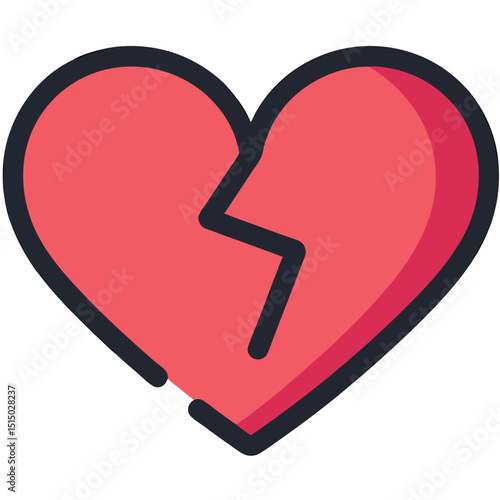 Broken Heart Vector Illustration Symbol of Heartbreak Love Loss