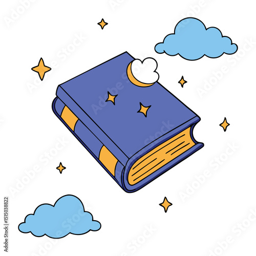 A mystical book floating high in the sky, glowing with ancient runes, holding secrets of forgotten magic and endless wisdom beyond mortal reach.
