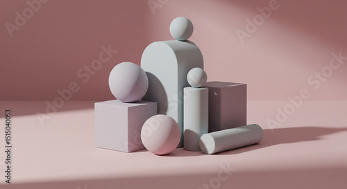 Minimal Abstract Composition with Geometric Shapes