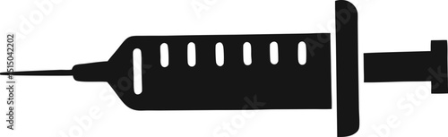 syringe silhouette icon isolated in black and white design for pharmacy, medicine, hospital, doctor, nurse, logotype, illustration