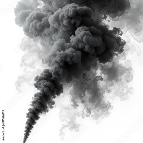 dark fog or smoke effect isolated on transparent white background. Steam explosion special effect. Effective texture of steam, fog, smoke 