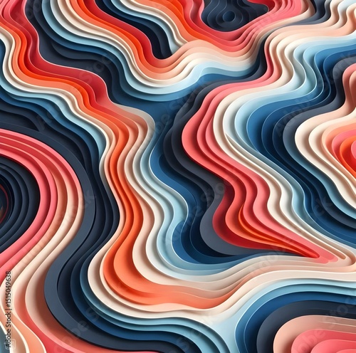 Layered Paper Cut Abstract Art