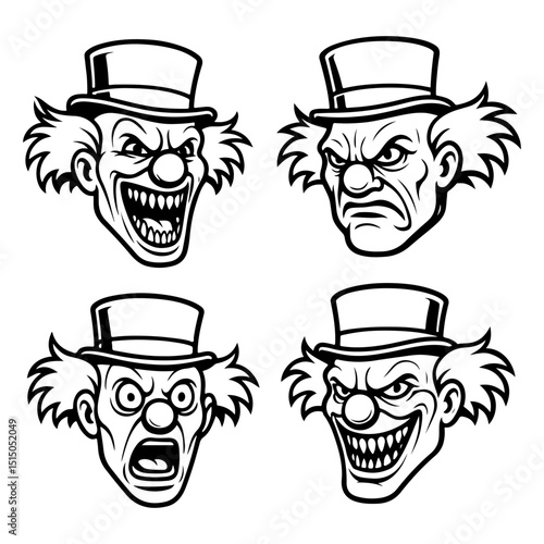 grinning clown face mascot