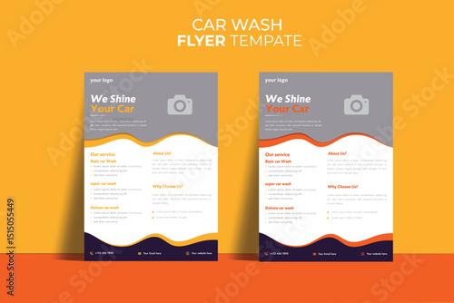 People cleaning car with sponge at car wash Creative car wash car detailing and rental flyer, car service, and price list flyer Car Wash Flyer Poster Layout bundle editable template Car Wash poster