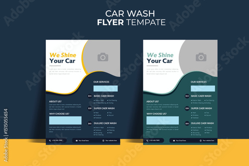 People cleaning car with sponge at car wash Creative car wash car detailing and rental flyer, car service, and price list flyer Car Wash Flyer Poster Layout bundle editable template Car Wash poster