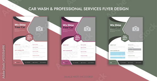 People cleaning car with sponge at car wash Creative car wash car detailing and rental flyer, car service, and price list flyer Car Wash Flyer Poster Layout bundle editable template Car Wash poster
