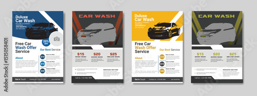 People cleaning car with sponge at car wash Creative car wash car detailing and rental flyer, car service, and price list flyer Car Wash Flyer Poster Layout bundle editable template Car Wash poster