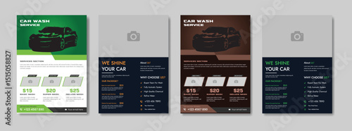 People cleaning car with sponge at car wash Creative car wash car detailing and rental flyer, car service, and price list flyer Car Wash Flyer Poster Layout bundle editable template Car Wash poster