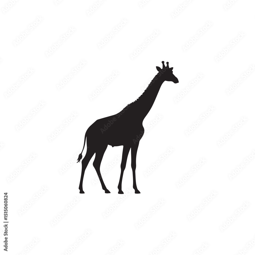 Fototapeta premium giraffe silhouette vector icon