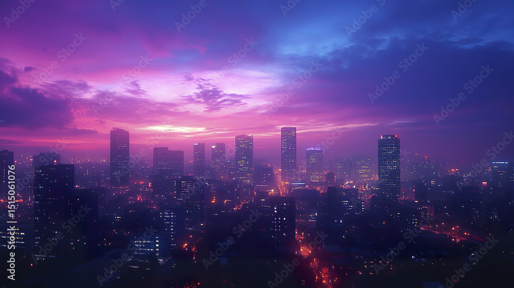 vibrant Johannesburg cityscape at dusk, showcasing stunning blend of purple and blue hues vibrant Johannesburg cityscape at dusk, showcasing stunning blend of purple and blue hues