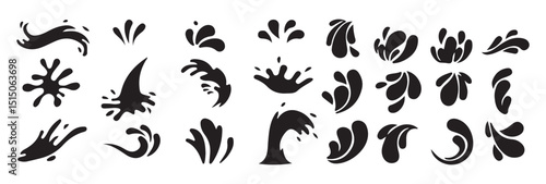 Splash water drop shapes vector. Splash icon symbol. Vector illustration splash water on white background