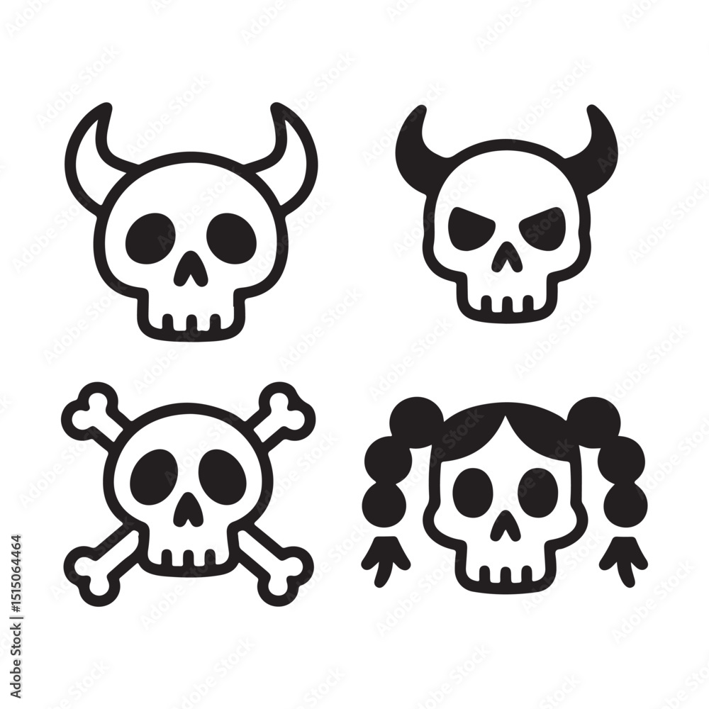 Icon Collection Skull Bones silhouette Icon Collection Skull Bones silhouette