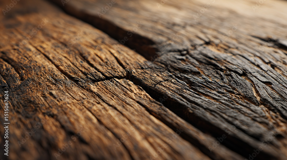 Obraz premium Weathered wood grain with warm earthy tones, showcasing nature's timeless textures