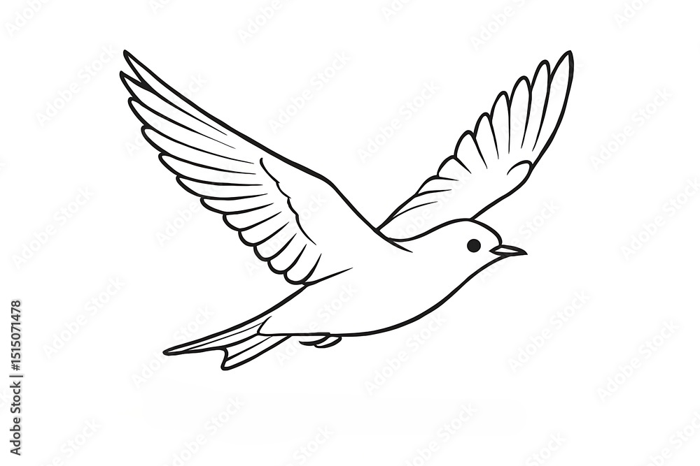 Obraz premium Simple Bird Line Art Illustration