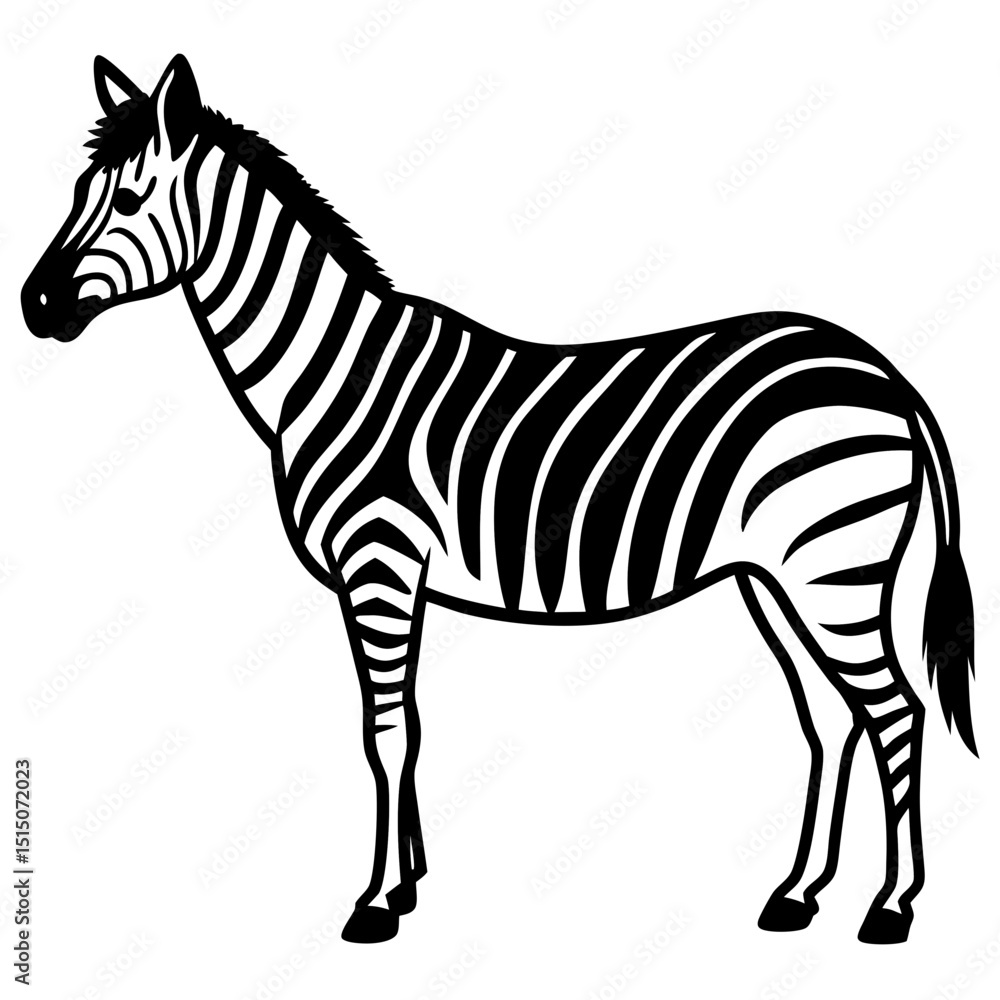 Fototapeta premium Zebra Side View with Subtle Stripes in Negative Space