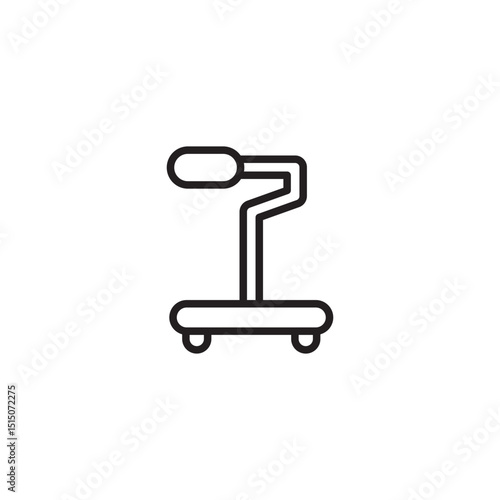 An outline icon depicting a medical examination stand or scale, often used for check-ups, measurements, or physical therapy.