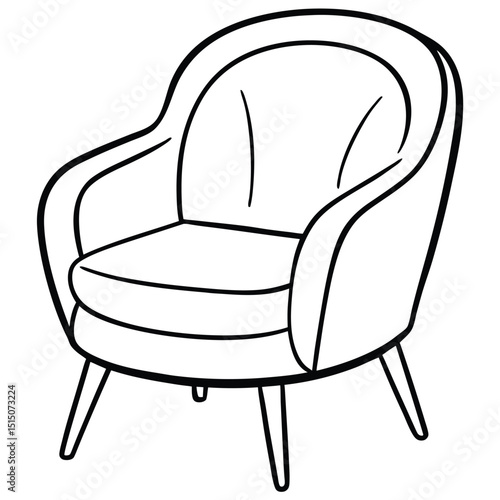Illustration of a comfortable armchair isolated on white background