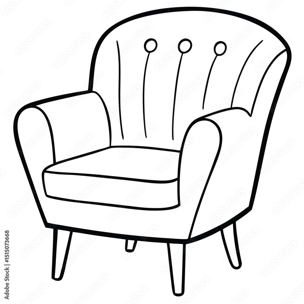 Naklejka premium Illustration of a comfortable armchair isolated on white background